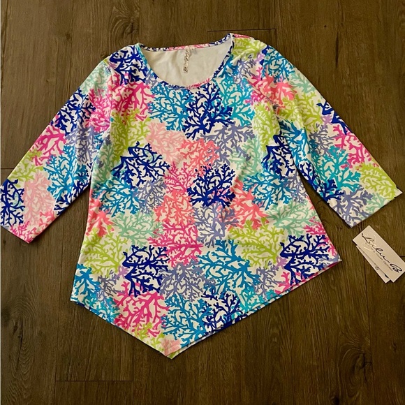 Lulu-B Tops - Lulu B Coral Reef Print Cooling UPF50 Top NWT Size Small new with tags resort